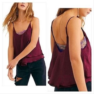 Free People Vetiver Bloom Turn It On Cami Sequin XS